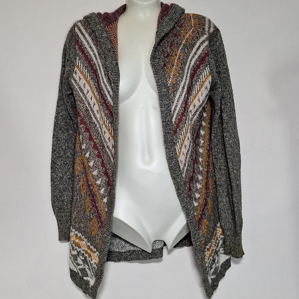 Hippie Rose Multicolor Patterned Open Cardigan